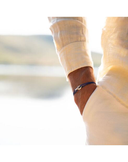 Koningsblauwe verzilverde Santorini armband