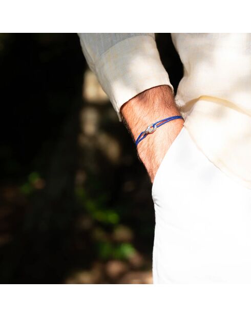 Koningsblauwe verzilverde Santorini armband