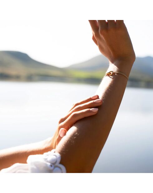 Havana armband in beige verguld