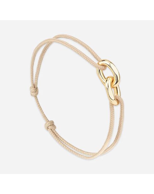 Havana armband in beige verguld