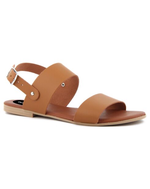 Sandales en Cuir Aurélie cognac
