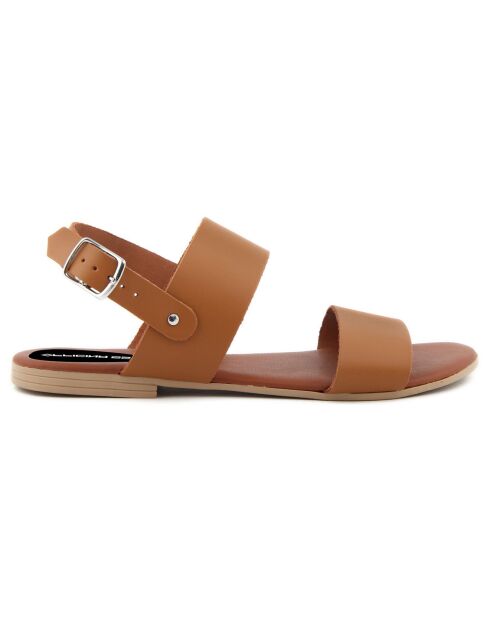 Sandales en Cuir Aurélie cognac