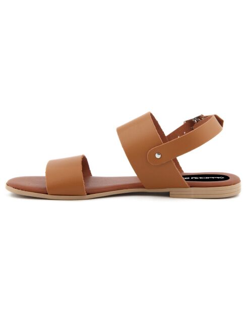 Sandales en Cuir Aurélie cognac
