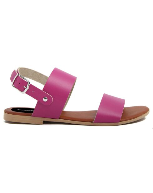 Sandales en Cuir Aurélie fuchsia