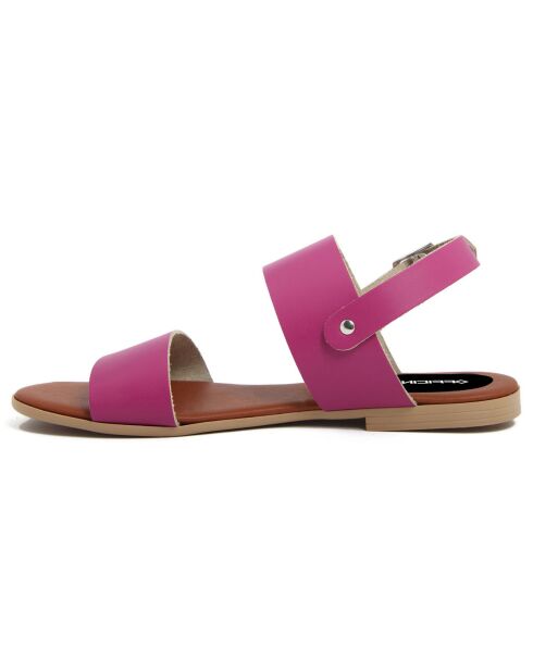 Sandales en Cuir Aurélie fuchsia