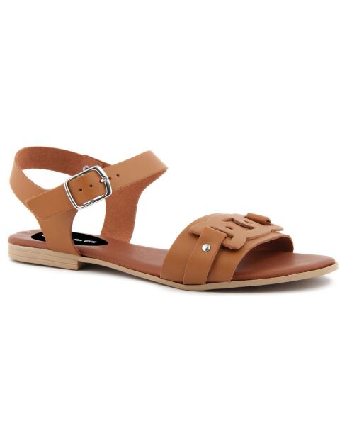 Sandales en Cuir Sarra cognac