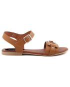 Sandales en Cuir Sarra cognac