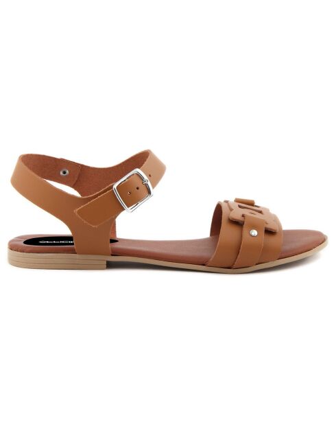 Sandales en Cuir Sarra cognac