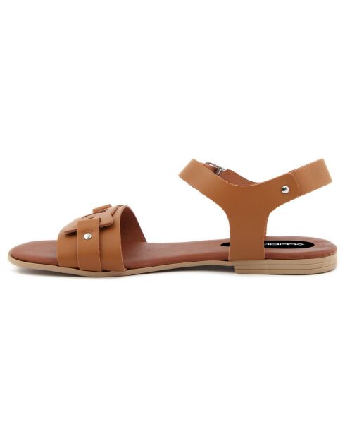 Sandales en Cuir Sarra cognac