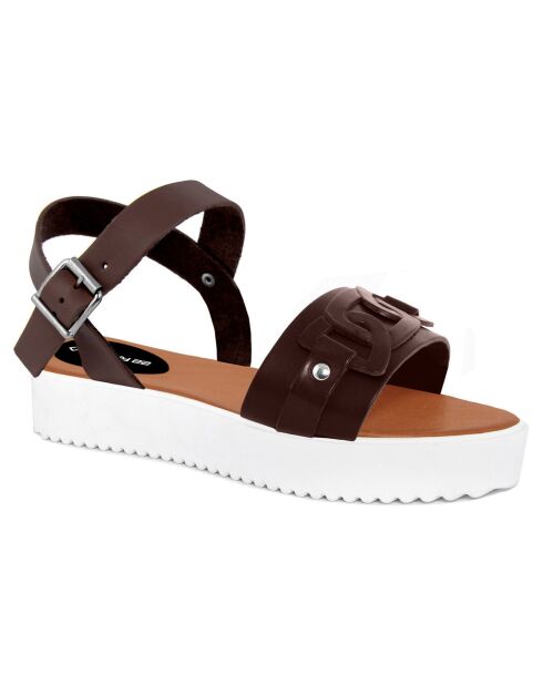Sandales en Cuir Sarra marron