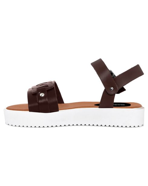 Sandales en Cuir Sarra marron