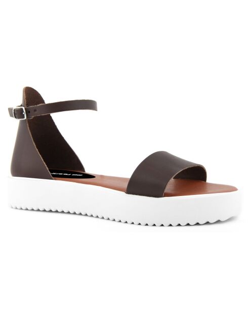 Sandales en Cuir Laurence marron