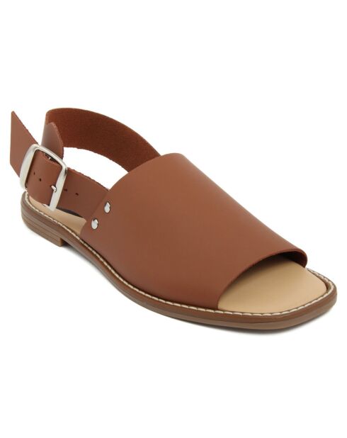 Sandales en Cuir Elsa cognac