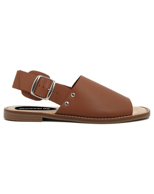 Sandales en Cuir Elsa cognac