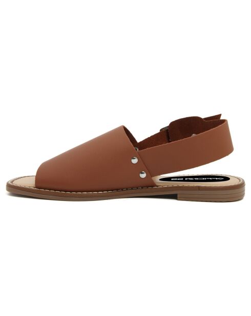 Sandales en Cuir Elsa cognac