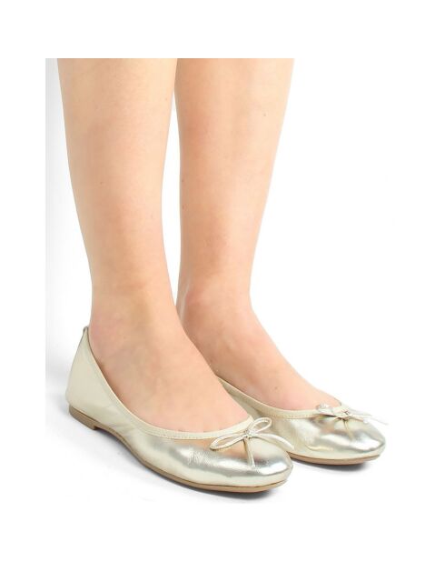Ballerines en Cuir Tatjana platine