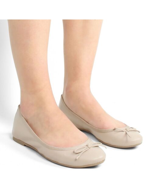 Ballerines en Cuir Tatjana écrues
