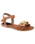 Sandales en Cuir Gwen cognac