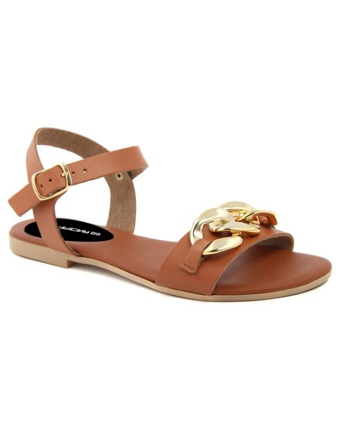 Sandales en Cuir Gwen cognac
