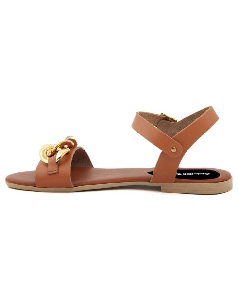 Sandales en Cuir Gwen cognac
