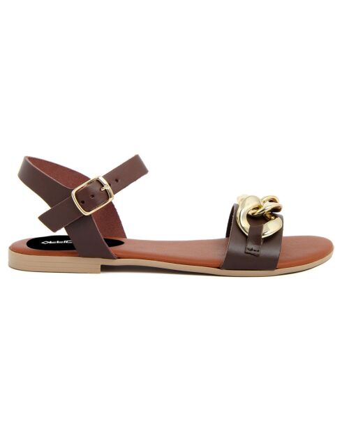 Sandales en Cuir Gwen marron
