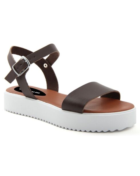 Sandales en Cuir Salomé marron