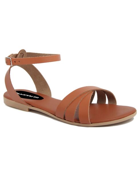Sandales en Cuir Senda cognac