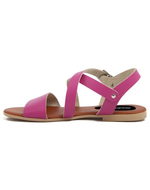 Sandales en Cuir Capucine fuchsia
