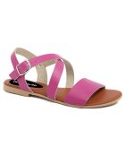 Sandales en Cuir Capucine fuchsia