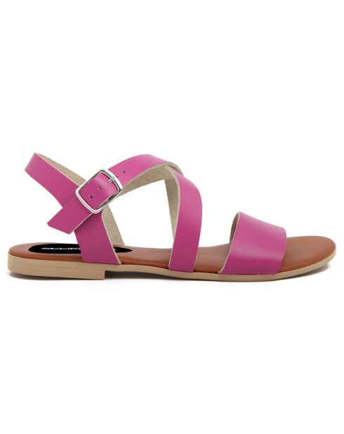 Sandales en Cuir Capucine fuchsia