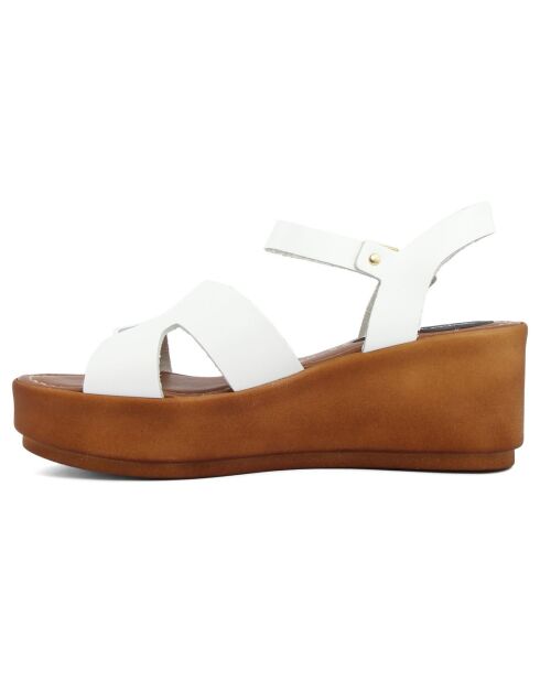 Sandales en Cuir Lecce blanches - Talon 6.7 cm