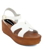 Sandales en Cuir Lecce blanches - Talon 6.7 cm
