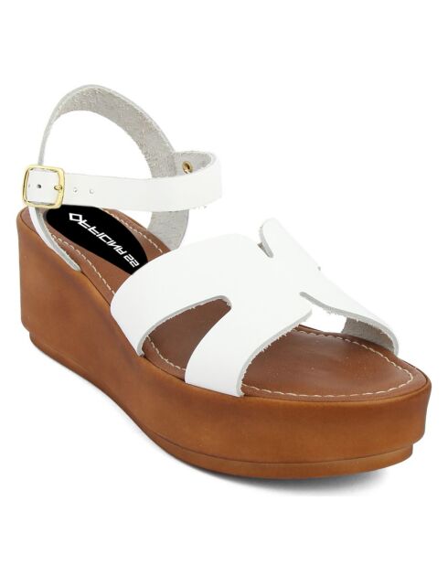 Sandales en Cuir Lecce blanches - Talon 6.7 cm