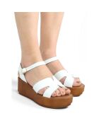 Sandales en Cuir Lecce blanches - Talon 6.7 cm