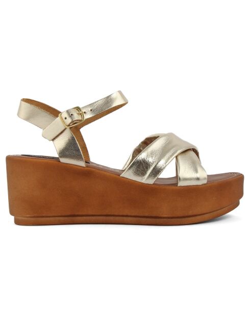 Sandales en Cuir Napoli platine - Talon 6.7 cm