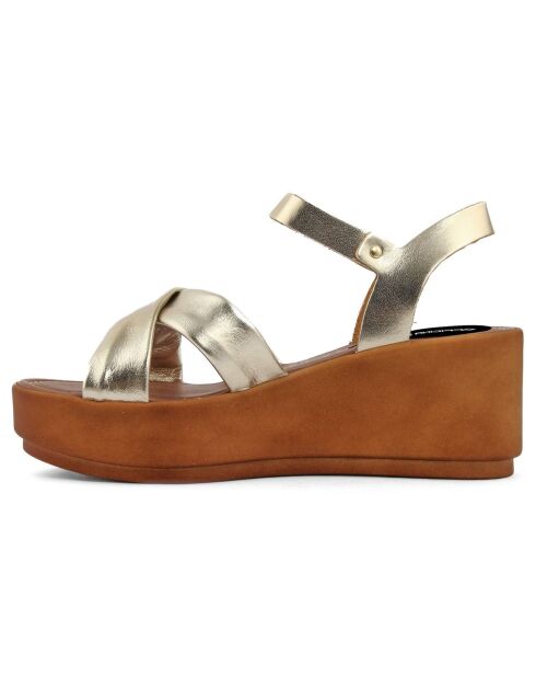 Sandales en Cuir Napoli platine - Talon 6.7 cm