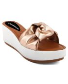 Mules en Cuir Nodo roses - Talon 6.7 cm