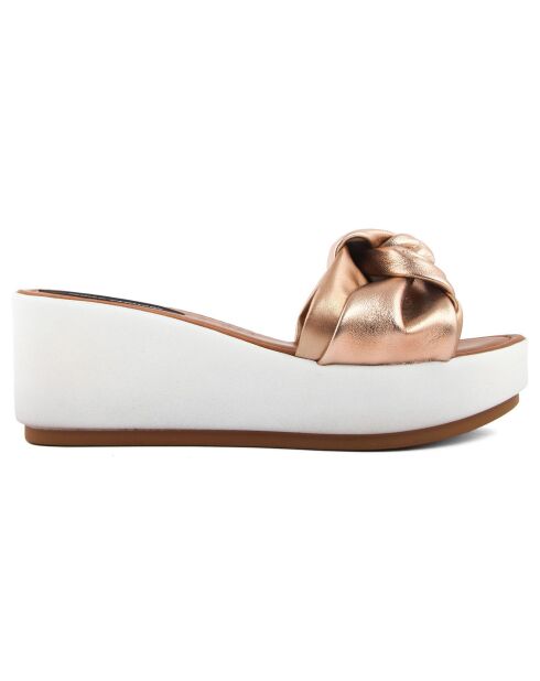 Mules en Cuir Nodo roses - Talon 6.7 cm