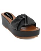 Mules en Cuir Nodo noires - Talon 6.7 cm