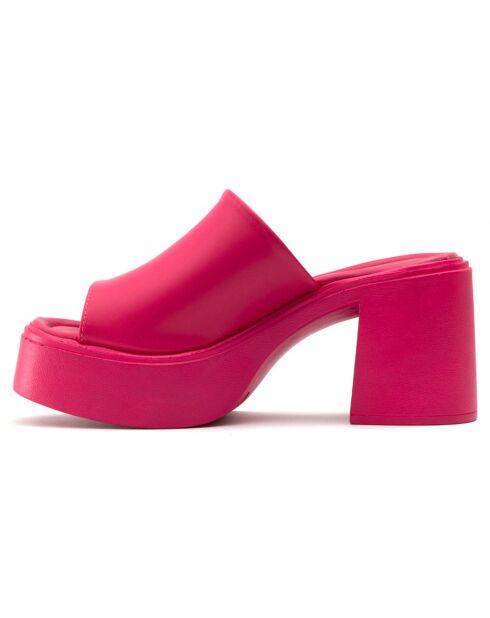 Mules Ines fuchsia - Talon 8 cm