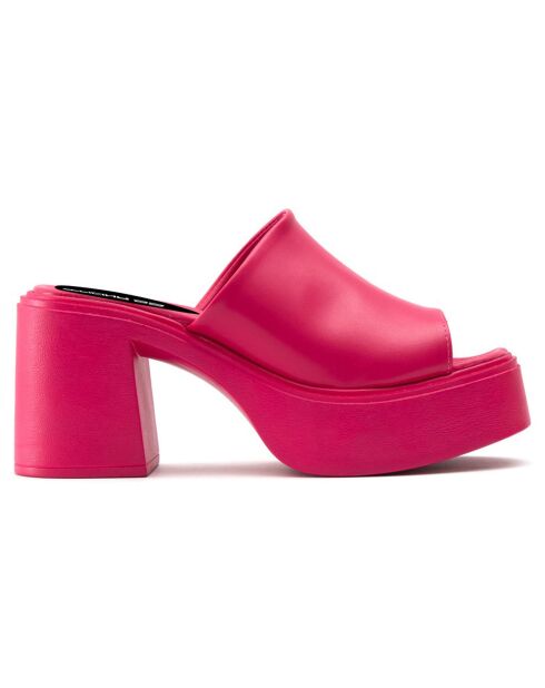 Mules Ines fuchsia - Talon 8 cm