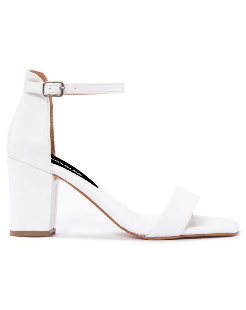 Sandales Justine blanches - Talon 8 cm