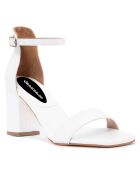 Sandales Justine blanches - Talon 8 cm