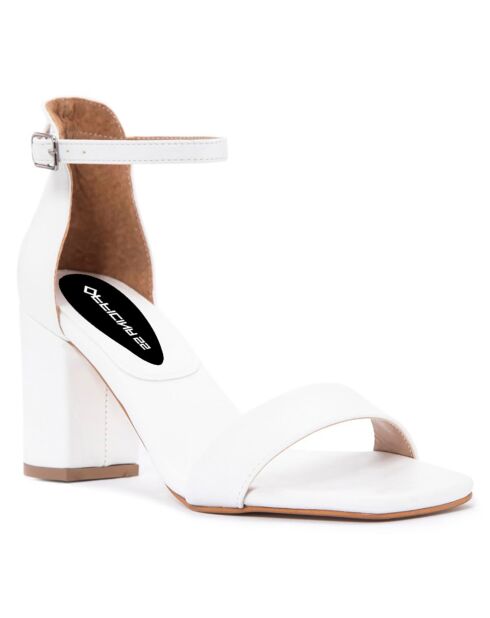 Sandales Justine blanches - Talon 8 cm