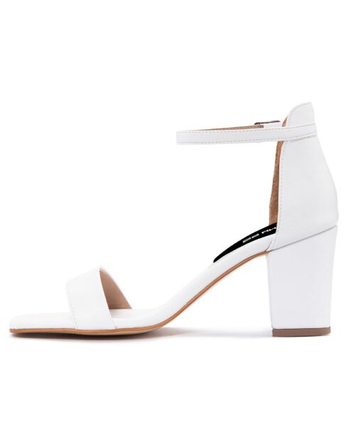 Sandales Justine blanches - Talon 8 cm
