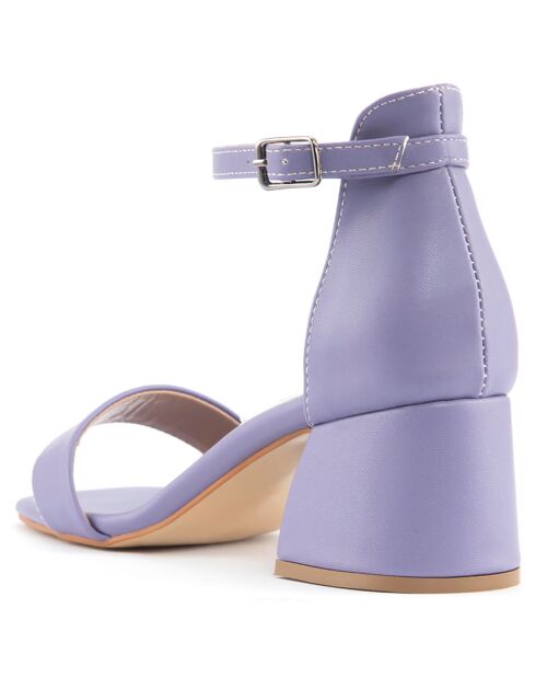 Sandales Caroline violettes - Talon 6 cm
