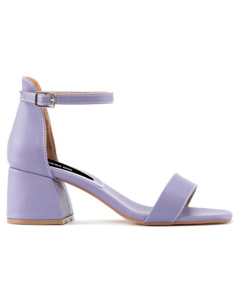Sandales Caroline violettes - Talon 6 cm