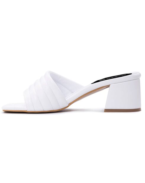 Mules Ella blanches - Talon 5.5 cm