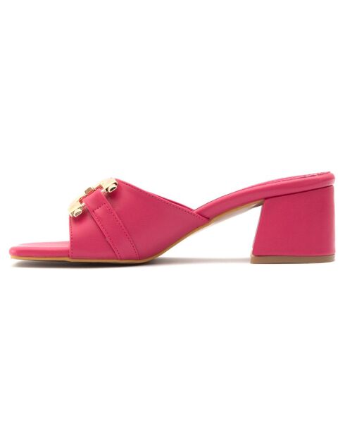 Mules Domitille fuchsia - Talon 5.5 cm