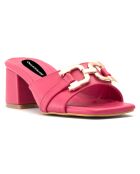 Mules Domitille fuchsia - Talon 5.5 cm